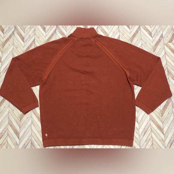 Tommy Bahama 1/4 Zip Pull Over Sweater Size XL. Copper Red. Mens - Picture 3 of 7